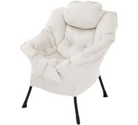 ML-Design Sillón relax crema, con reposabrazos & bolsillo lateral