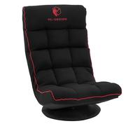 ML-Design Sofá Gaming Ergonómico, Negro-Rojo, Sillón de Ordenador, Videojuegos con Reposacabezas, Asiento Gamer de Suelo, Giratorio 360° y Ajustable, Silla de Relax Tapizada y Plegable