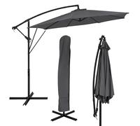 ML-Design Sombrilla de Jardín Ø 300 cm de Aluminio, con/sin LED Parasol Voladiza de Terraza, Giratoria 360°, Inclinable y con Manivela, Protección Solar UV50+ e Impermeable, incluye Soporte y Funda