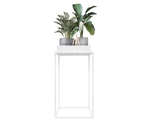 ML-Design Soporte para Plantas de Metal Blanco Macetero de Pie 88 x 45 x 45 cm Jardinera para Interior o Exterior Diseño Moderno Florero Maceta de Construcción Robusta y Estable para Flores Decorativo