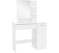 ML-Design Tocador blanco moderno mesa de maquillaje 90x38x138 cm