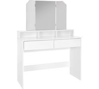 ML-Design Tocador con espejo plegable mesa moderna makeup blanco