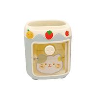 MLAFE Kawaii Pig Pen Holder Cute Cosmetic Storage Bucket Kawaii Multifunctional Storage Bucket Cute Desktop Stationery Bucket (Blue) (DIE072901)