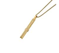 MLAQCFRP 2 collares de silbato de viento de acero de titanio que no se decoloran, accesorio ajustable con colgante de respiración, Acero inoxidable, No es una piedra preciosa