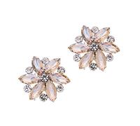 MLAVXCC 1 par de clips para zapatos de mujer con diamantes de imitación de cristal y flor de moda para fiesta de boda zapatos hebillas decoración, champán