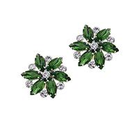 MLAVXCC 1 par de clips para zapatos de mujer con diamantes de imitación de cristal y flor de moda para fiesta de boda zapatos hebillas decoración verde