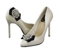 MLAVXCC 1 par de hebillas de cristal para zapatos de boda, fiesta, con perlas de estrás, para mujeres y niñas