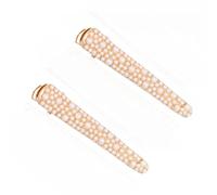 MLAVXCC 1 par de pinzas de pelo de cocodrilo con diamantes de imitación de perlas, antideslizantes, para mujeres y niñas, accesorios de peinado (blanco)