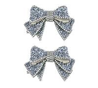 MLAVXCC 2 unids sin clip arco mariposa Rhinestone zapato decoración encantos mujeres DIY zapatos bolsos sombreros accesorios