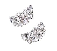 MLAVXCC Elegantes clips para zapatos de mujer con cristales de diamantes de imitación de doble hebilla, decoración de joyas, 1 par