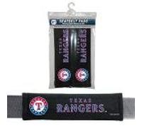 MLB Texas Rangers - Almohadillas para cinturón de seguridad (paquete de 2), talla única, color blanco