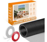 MLEJU Mosquiteras para Ventanas - 110x130 cm Fibra de Vidrio Recortable - Protección con Cinta Autoadhesiva - Se Retira Sin Rastros - Montaje Fácil y Sin Taladro - Mosquitera con Marco PVC Blanco