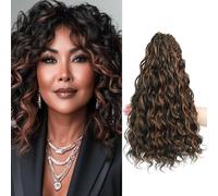 MLETUILPS Pre Looped Ocean Wave Crochet Hair 8 packs Boho Curly Crochet Hair Short Ocean Braids Pre Twisted Synthetic Deep Wavy Crochet Braids for Women (1BH30#, 14 pulgadas)
