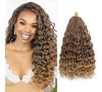MLETUILPS Pre Looped Ocean Wave Crochet Hair 8 packs Boho Curly Crochet Hair Short Ocean Braids Pre Twisted Synthetic Deep Wavy Crochet Braids for Women (T33/27#, 14 pulgadas)