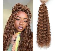 MLETULIPS Crochet Extensiones de pelo Onduladas Sintéticas Trenzadas para Mujeres Negras (30#, 18 inch (pack of 6))