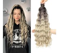 MLETULIPS Extensiones de pelo rizado crochet rizado de ondas profundas, trenzas de crochet paraocéano, suaves, sintéticas, bohemias, rizadas de agua, para mujeres (OT4/20#, 20'