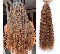 MLETULIPS Ocean Wave Crochet Extensiones de pelo Deep Wave Trenzado Crochet Pelo Suave Sintético Rizado Trenzado Crochet Pelo para Mujeres Negras (30#, 22 inch (pack of 6）)