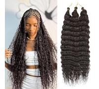 MLETULIPS Ocean Wave Crochet Extensiones de pelo Deep Wave Trenzado Crochet Pelo Suave Sintético Rizado Trenzado Crochet Pelo para Mujeres Negras (4#, 18 inch (pack of 3）)