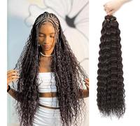 MLETULIPS Ocean Wave Extensiones de Pelo Deep Wave Trenzado Crochet Suave Sintético Rizado para Mujeres Negras (4#, 18 Inch, Pack de 6)