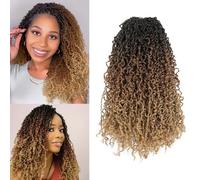 MLETULIPS Yanky Twist Crochet Hair Pre-twisted Fluffy Spring Mini Twist Short Passion Twist Crochet Hair Senegalese Twist Curly Pre-Looped Crochet Braids Braiding Hair (1B/30/27#, 30/27#, 12 inch