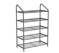 MLHDZ Moderno organizador de zapatos de hierro forjado, estante de almacenamiento de zapatos fácil de montar, soporte negro para zapatos para el hogar y la oficina