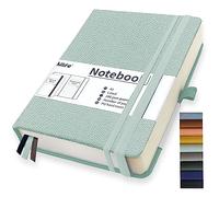 Mlife A5 Cuaderno Engrosado, 360 Páginas Y 100 G/M² De Papel Resistente A La Tinta, Cuadernos Con Bolsillo Plegable Para La Oficina, La Escuela, El Hogar, La Escritura Y Notas (Azul Verde)