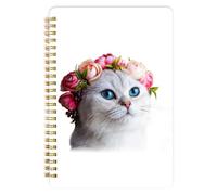 Mlife Cuaderno A5 De Anillas, Bloc De Notas Con Espiral - 160 Páginas, Papel Antitinta De 100 G/M², Tapa Dura Con Bolsillos Y Banda Elástica Para Diarios Y Bullet Journals De Adultos (Calico Cat)
