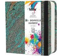 Mlife Cuaderno De Bocetos Cuadrado De Doble Cara En Papel De Acuarela,100% Algodón, 300 G/M², Libre De Ácido, Bloc De Acuarela Ideal Para Amantes Del Arte, 12,5 X 12,5 cm, Ondas Verdes