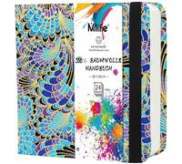Mlife Cuaderno De Bocetos Cuadrado De Doble Cara En Papel De Acuarela,100% Algodón, 300 G/M², Libre De Ácido, Bloc De Acuarela Ideal Para Amantes Del Arte, 16,5 X 16,5 cm, Plumas Azules
