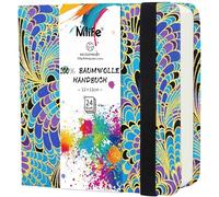 Mlife Cuaderno De Bocetos Cuadrado De Doble Cara En Papel De Acuarela,100% Algodón, 300 G/M², Libre De Ácido, Bloc De Acuarela Ideal Para Amantes Del Arte, 12,5 X 12,5 cm, Plumas Azules