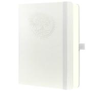 Mlife Libreta A5 con diseño del Árbol de la Vida: 360 páginas, papel de 100 g, cubierta de PU, banda elástica, portalápices y 3 marcapáginas. Ideal para trabajar, estudiar y regalar (Blanco)