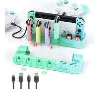 MLIFEMFUL Base de Carga para Controlador de Interruptor Compatible con Nintendo Switch - Animal Crossing & Switch OLED Modelo Joycons, estación de Carga Switch Carga hasta 6 Piezas Joycon con Soporte