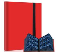 Mlikero 360 Raccoglitore Carte, Album Carte con 9 Tasche per Lato, Binder Album Figurine per la Collezione, il Trading (Rojo)