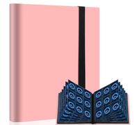 Mlikero 360 Raccoglitore Carte, Album Carte con 9 Tasche per Lato, Binder Album Figurine per la Collezione, il Trading (Rosa)