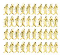 [Mllepjdh] 40 unidades de colgantes de hueso de pez accesorios colgantes de aleación de bronce vintage para fabricación de joyas suministros de artesanía