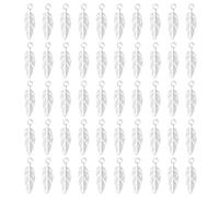 [Mllepjdh] 50 piezas de colgantes de plumas colgantes suministros artesanales ideales para diseñadores de joyas y proyectos de artesanía accesorios decorativos