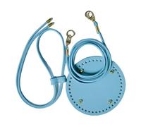 Mllepjdh Accesorios de bolsa con correa de poliuretano con cordón y base de corte preciso para bolsas de hombro hechas a mano, proyectos de manualidades, parte inferior de la bolsa, azul celeste, One