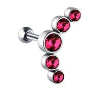 [Mllepjdh] Acero Inoxidable Perla de cartílago Pendientes Piercing Body Colorido Cristal Checo Accesorios de Uso Diario Accesorios para Oído Multiusos, フリーサイズ, No es una piedra preciosa