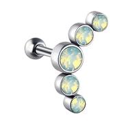 [Mllepjdh] Acero Inoxidable Perla de cartílago Pendientes Piercing Body Colorido Cristal Checo Accesorios de Uso Diario Accesorios para Oído Multiusos, フリーサイズ, No es una piedra preciosa
