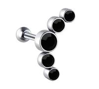 [Mllepjdh] Acero Inoxidable Perla de cartílago Pendientes Piercing Body Colorido Cristal Checo Accesorios de Uso Diario Accesorios para Oído Multiusos, フリーサイズ, No es una piedra preciosa