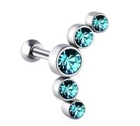 [Mllepjdh] Acero Inoxidable Perla de cartílago Pendientes Piercing Body Colorido Cristal Checo Accesorios de Uso Diario Accesorios para Oído Multiusos, フリーサイズ, No es una piedra preciosa