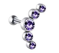 [Mllepjdh] Acero Inoxidable Perla de cartílago Pendientes Piercing Body Colorido Cristal Checo Accesorios de Uso Diario Accesorios para Oído Multiusos, フリーサイズ, No es una piedra preciosa