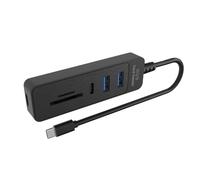 Mllepjdh Adaptador de expansión USB: ranuras para tarjetas tipo C, carga rápida de 5 puertos para unidades de cámara de PC, adaptador USB C de 2 TB para transferencia de datos