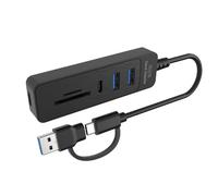 Mllepjdh Adaptador de expansión USB: ranuras para tarjetas tipo C, carga rápida de 5 puertos para unidades de cámara de PC, adaptador USB C de 2 TB para transferencia de datos