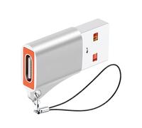 Mllepjdh Adaptador USB 3.0 a tipo C de alta velocidad con correa apta para viajes, resistencias de 56 KΩ para viajes, oficina, hogar, metal, adaptador USB C con cordón