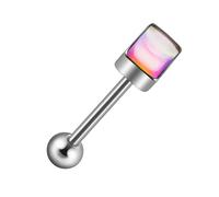 [Mllepjdh] Adorno de barra de lengua rectangular para personas de moda. Lengua de uso diario con material de acero inoxidable duradero que busca un estilo único, フリーサイズ, No es una piedra preciosa