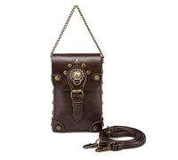 Mllepjdh Bolso de hombro punk compacto para mujer, accesorios de disfraces, diseño de cuero, bolsas de cadera para el día a día, bolso de hombro esencial para mujer