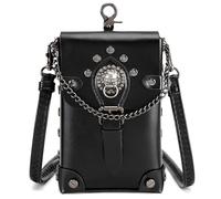 Mllepjdh Bolso de hombro punk compacto para mujer, accesorios de disfraces, diseño de cuero, bolsas de cadera para el día a día, bolso de hombro esencial para mujer