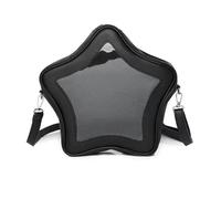 [Mllepjdh] Bolso de hombro transparente para mujer, bolso de hombro de piel sintética con forma de estrella de gran capacidad, con pantalla de alfiler de anime