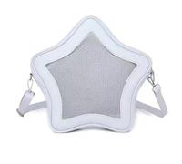 [Mllepjdh] Bolso de hombro transparente para mujer, bolso de hombro de piel sintética con forma de estrella de gran capacidad, con pantalla de alfiler de anime